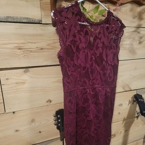 Burgundy lace dress